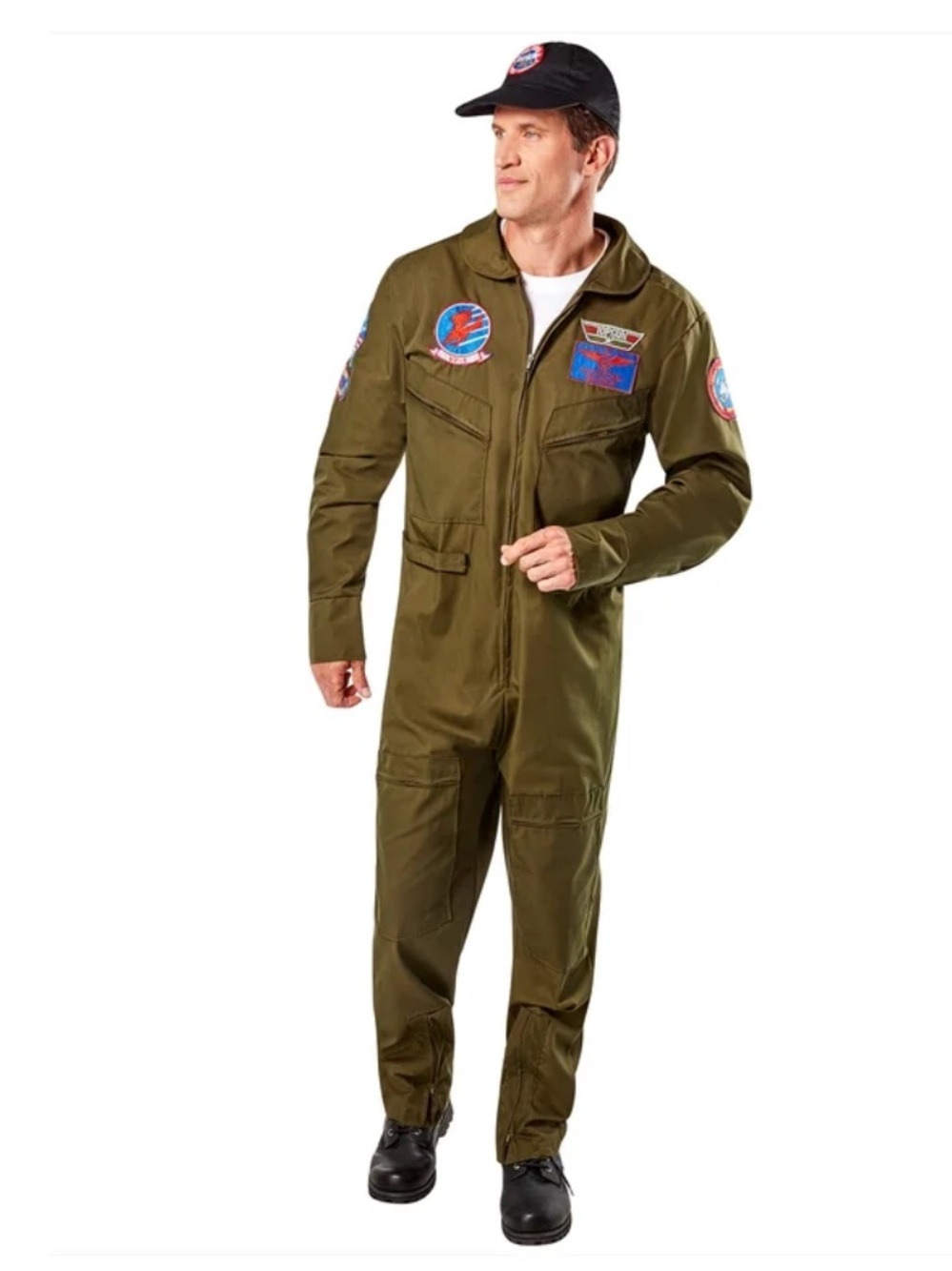 NWT Top Gun Maverick Costume Military Flight Pilot Coverall Jacket with Patches